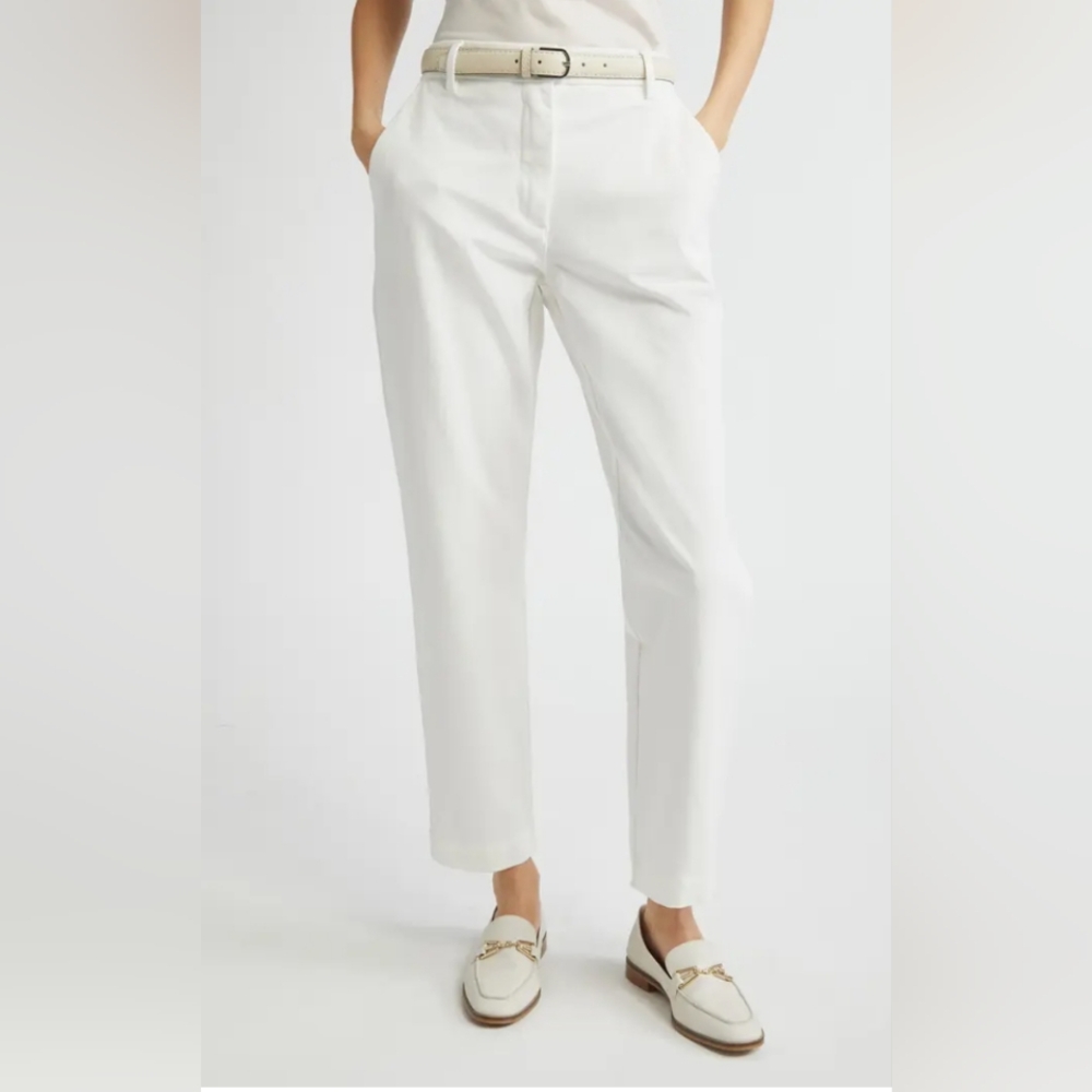 Vince White Utility Crop Chino Pants Cotton Stretch Size 8
